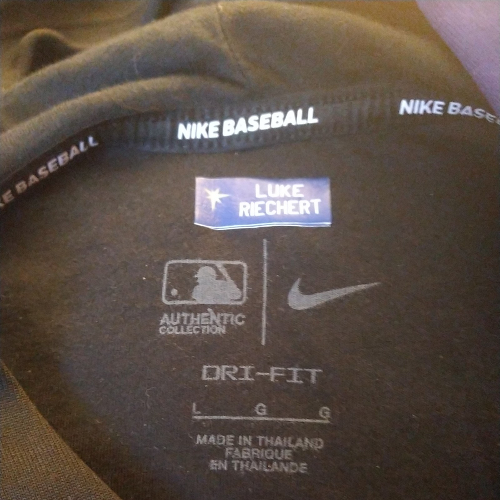 Nike 2025 Black Purple Devil Rays Authentic Collection Luke Riechert Issued LG