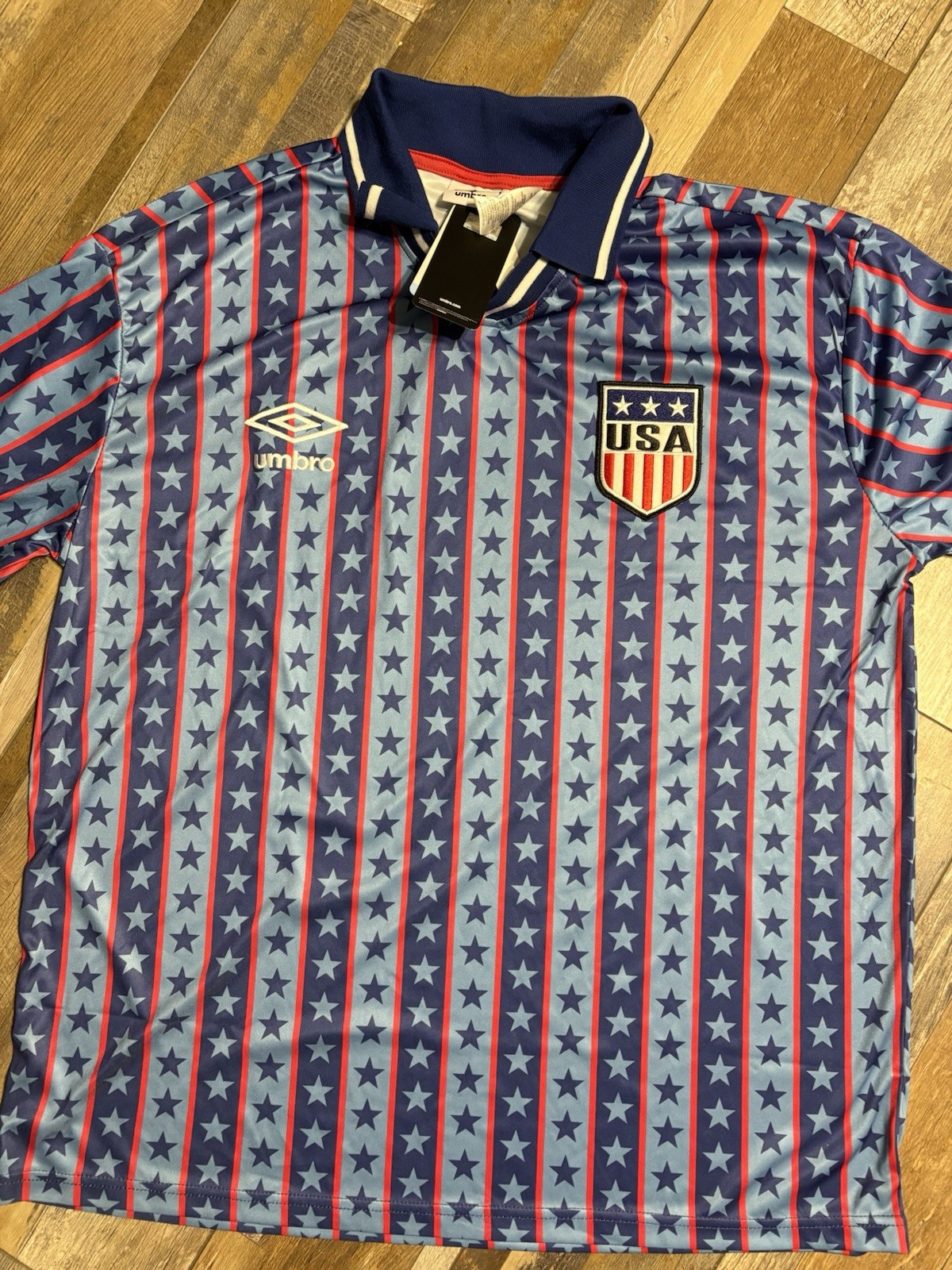 UMBRO Unisex Adult Team USA Stars and Stripes Short Sleeve Jersey Size: XXL New
