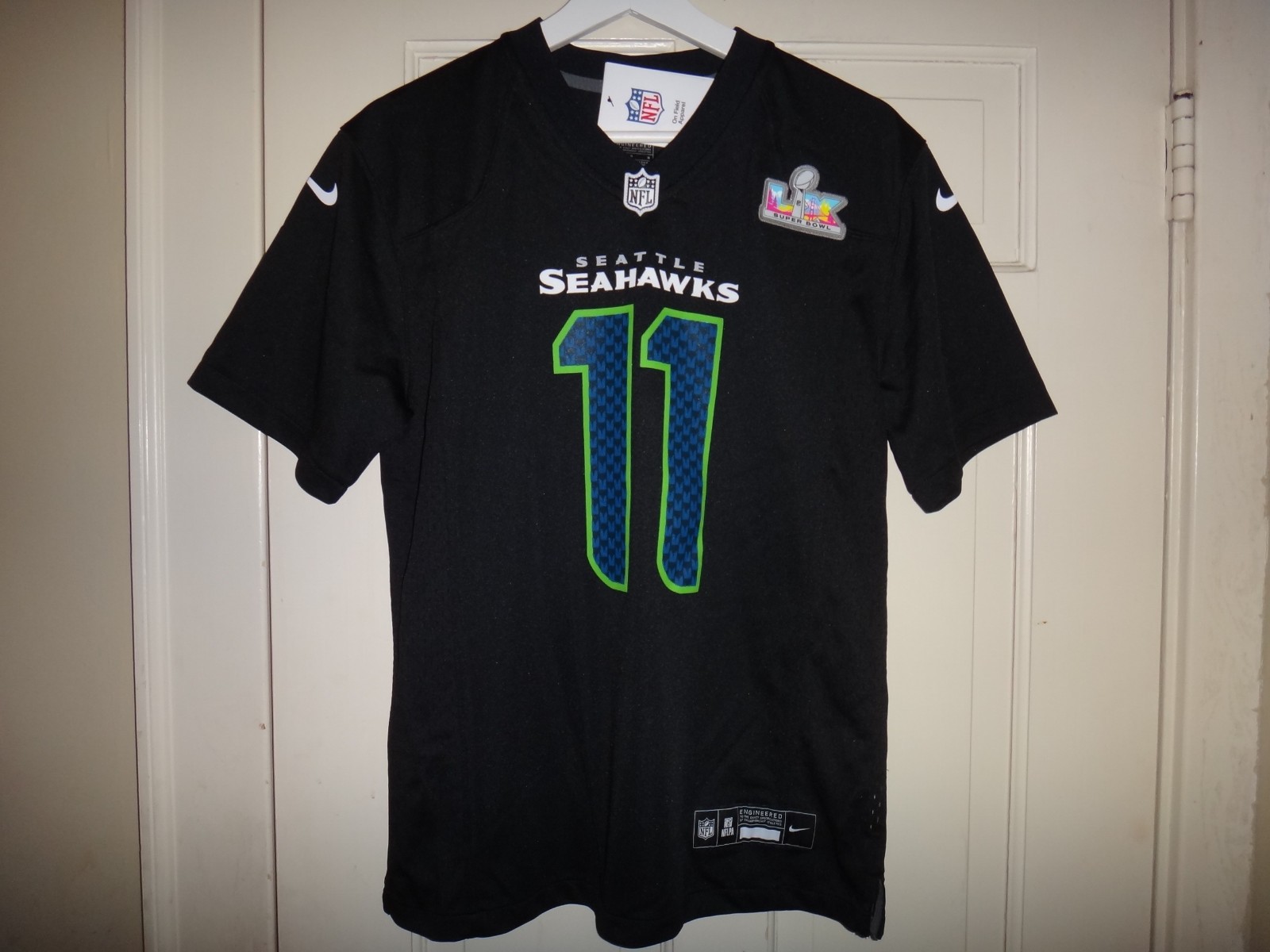 Youth Nike Seattle Seahawks Jaxon Smith-Njigba SB LX Patch Carbon Game Jersey