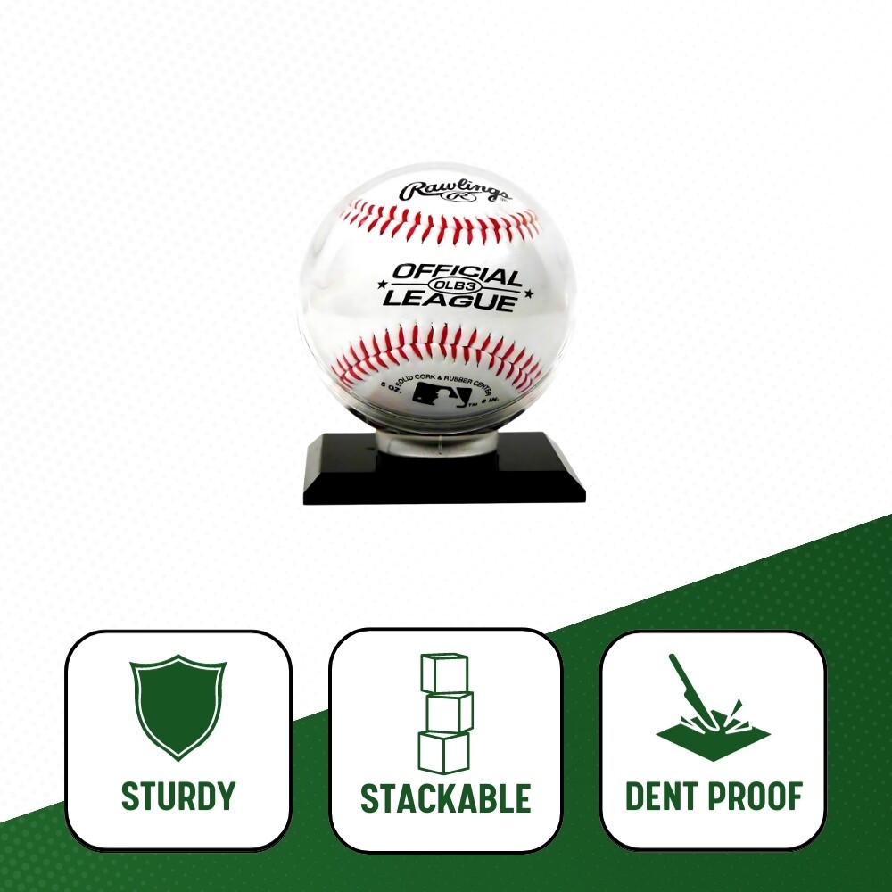 ACRYLIC BASEBALL DISPLAY CASE HOLDER with Black Base