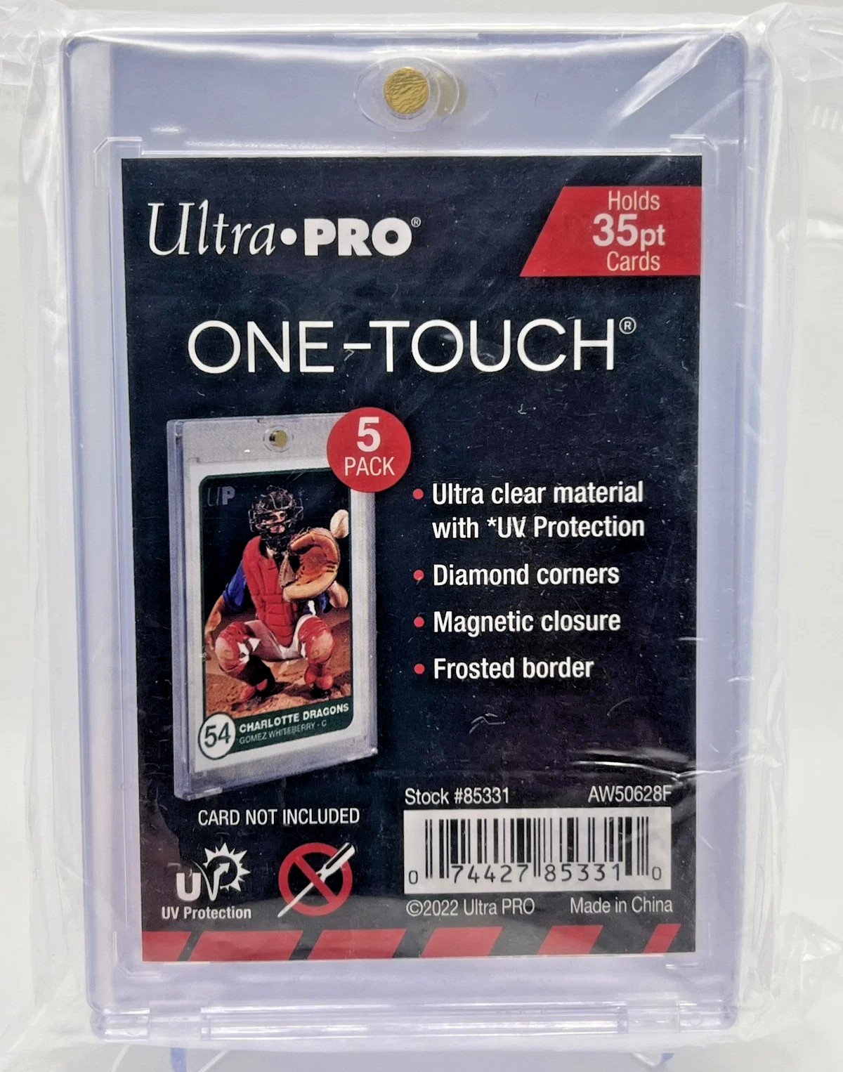 ( 5 PACK ) Ultra Pro ONE-TOUCH CARD HOLDER 35pt MAGNETIC CLOSURE UV PROTECTION
