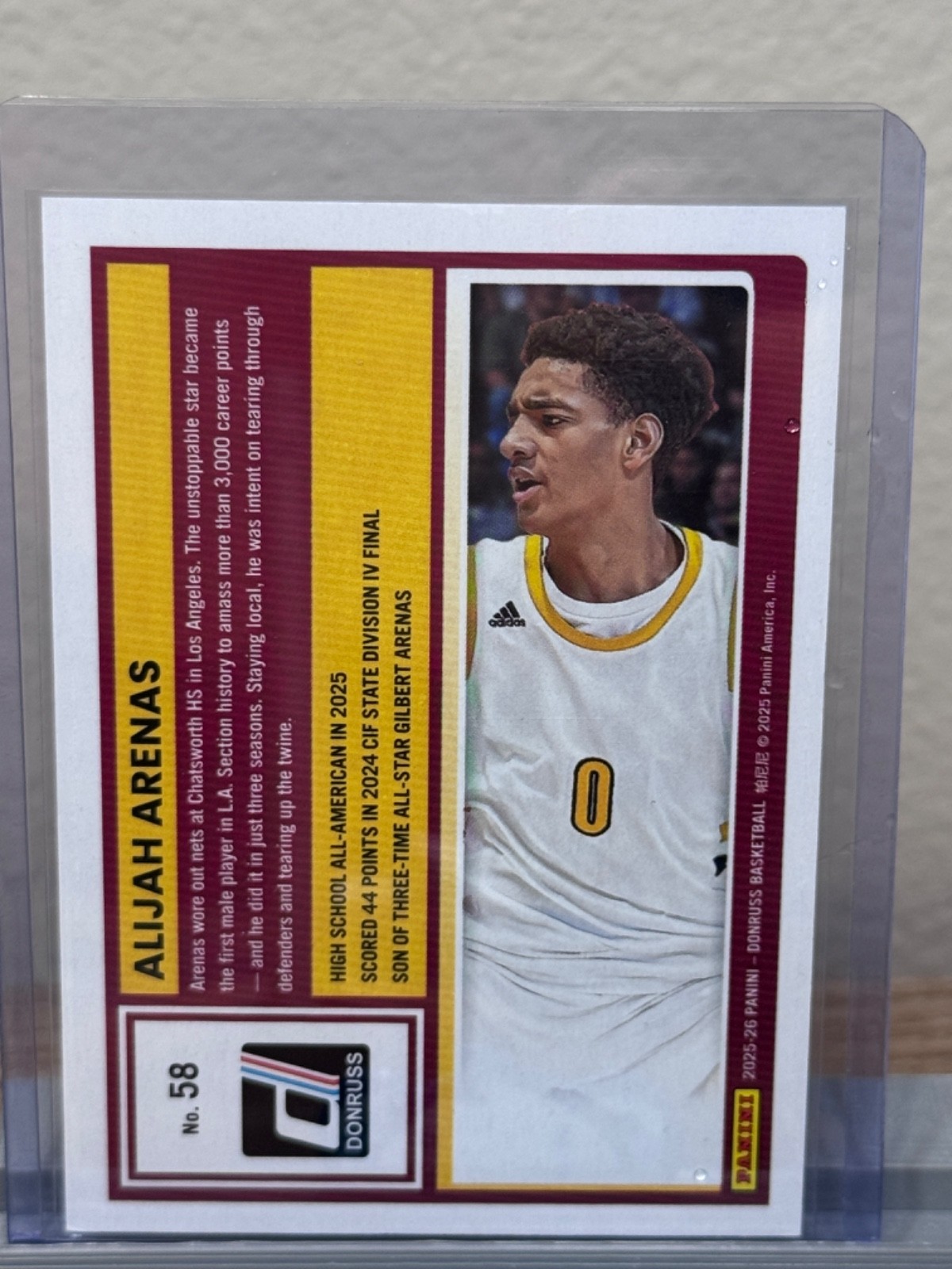 2025-26 Donruss Basketball Alijah Arenas 176/199 Foil Rated Prospect #58 PWE