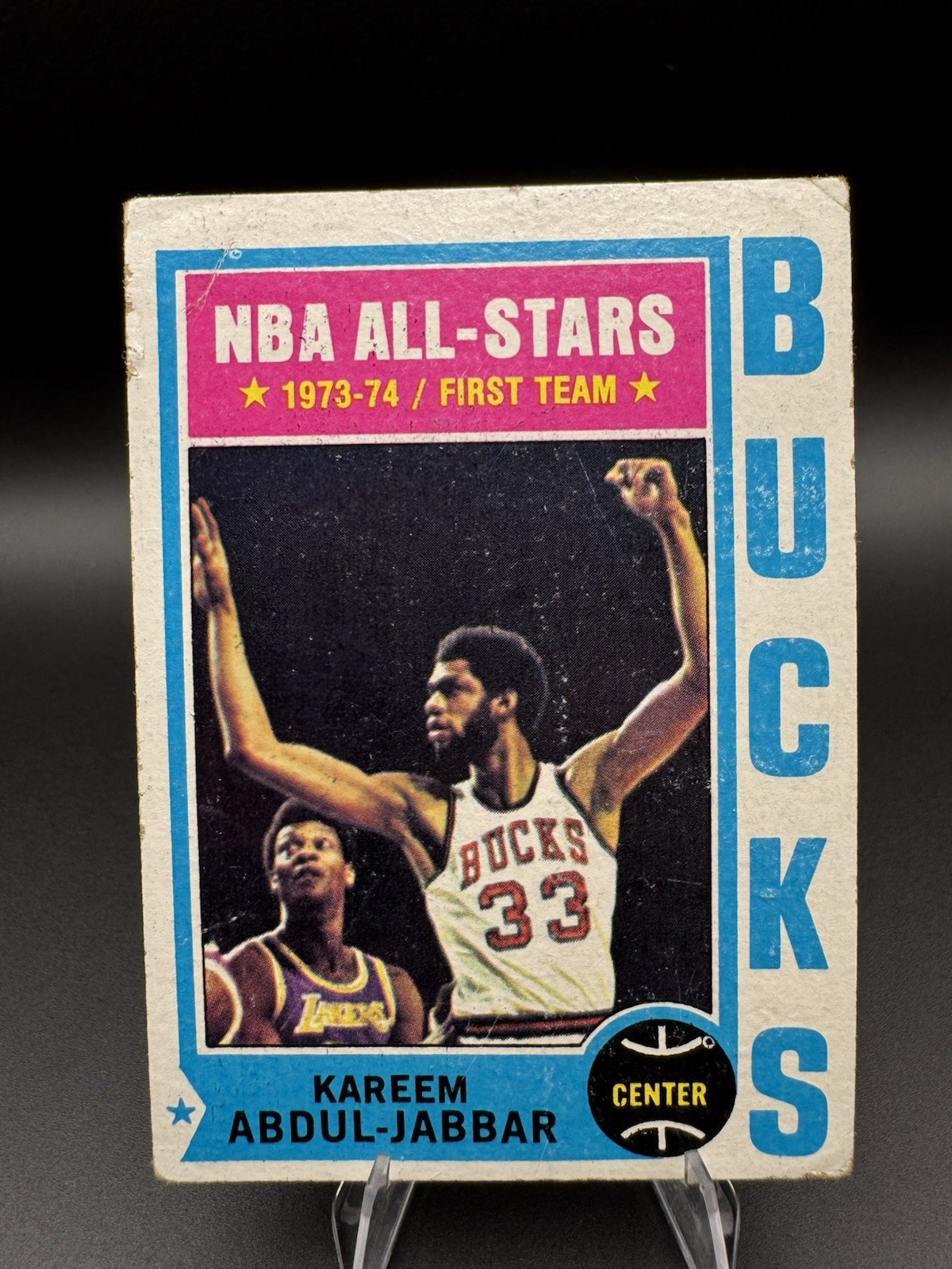 Topps 1974-75 Kareem Abdul-Jabbar NBA All-Stars First Team Base #1 Bucks NBA