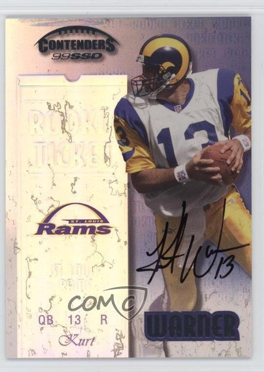 1999 Playoff Contenders SSD /1825 Kurt Warner #146 Auto HOF pn1