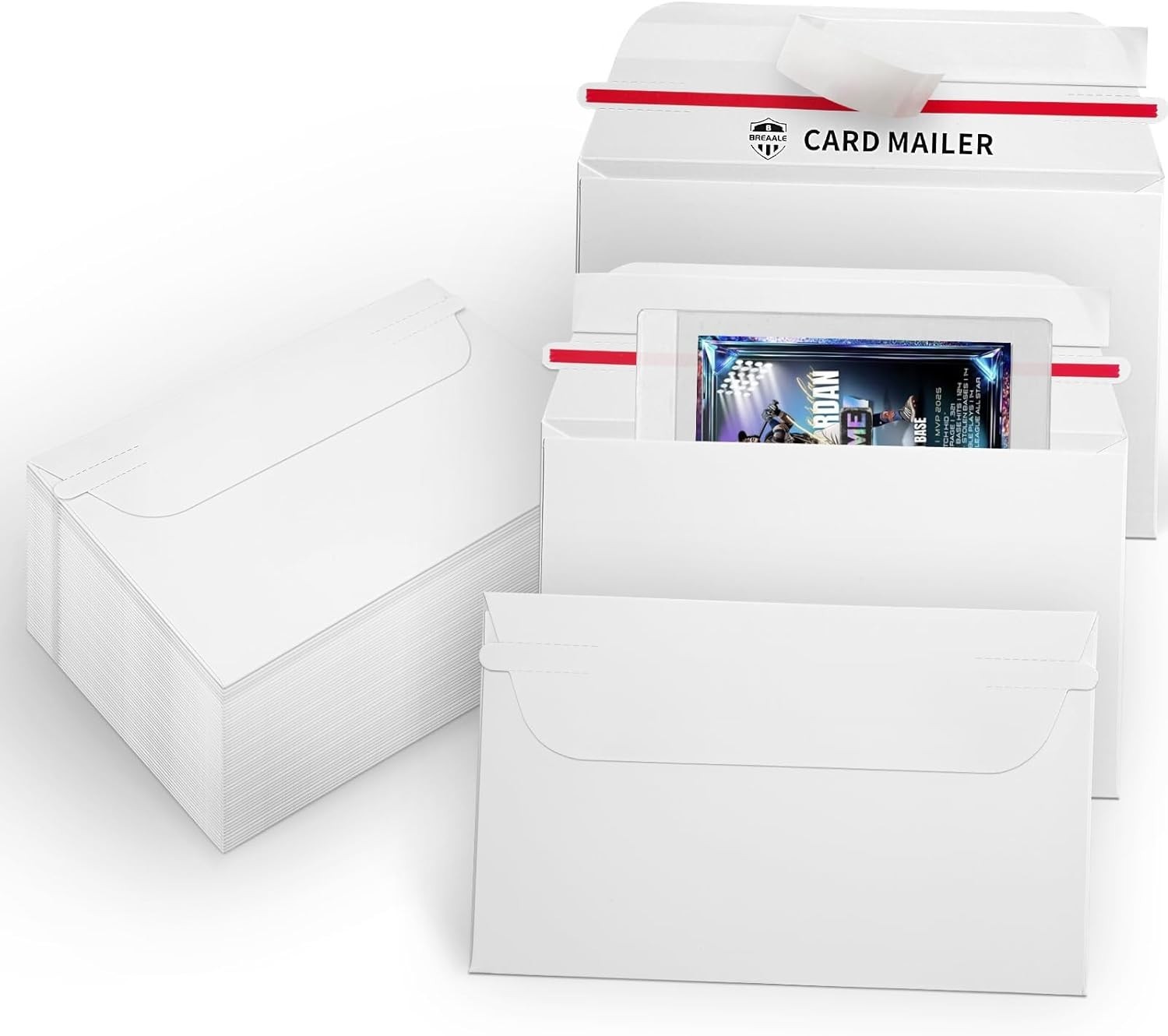 Professional Card Shipping Envelopes, 50-Pack, 7″ x 4.35″ for Toploaders