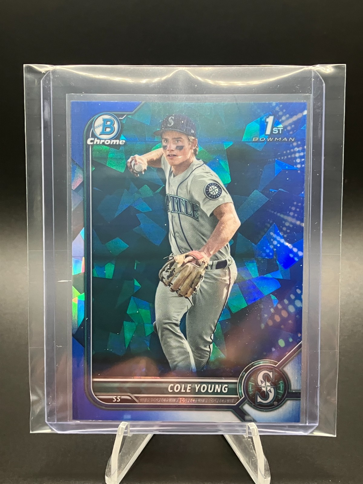 Cole Young 2022 Bowman Draft 1st Sapphire Refractor # BDC-112 Mariners