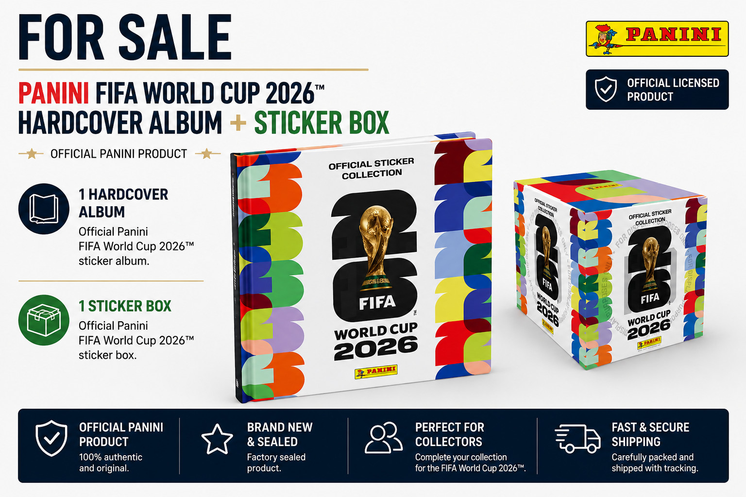 Panini World Cup 2026 FIFA HARDCOVER Album + 1 Box sealed SHIPS SAME DAY!