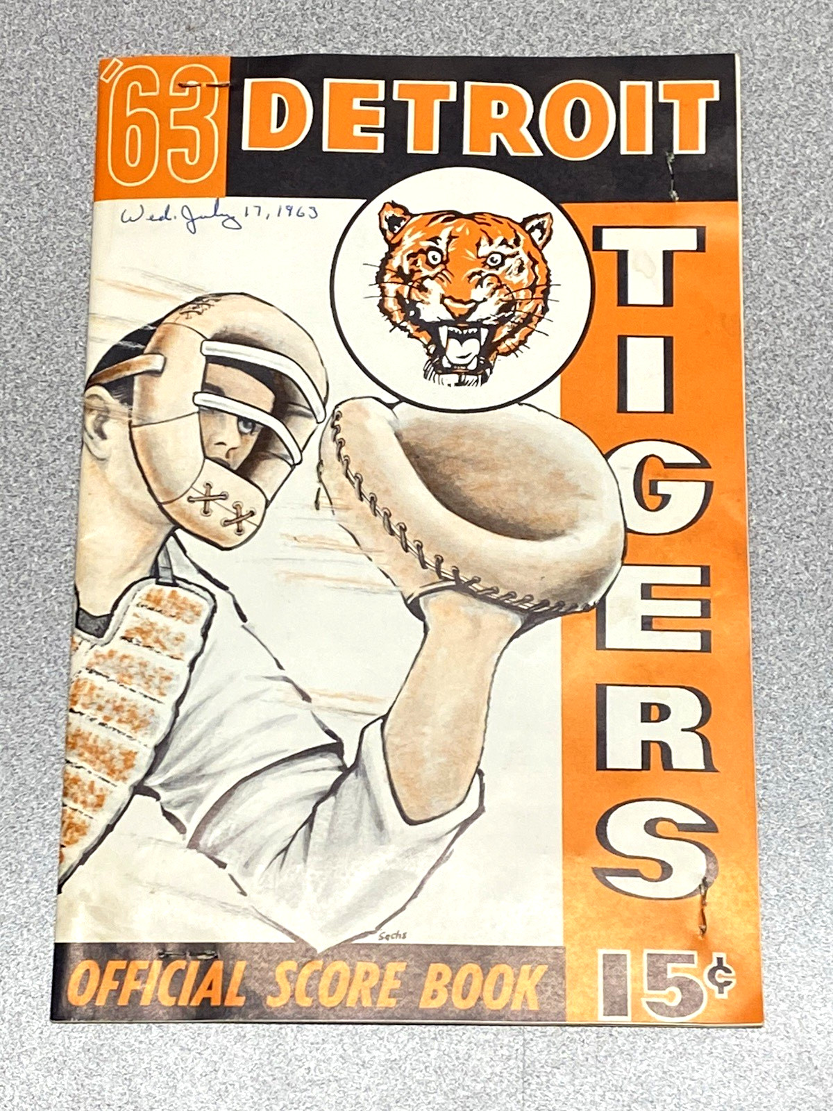 1963 DETROIT TIGERS SCORE BOOK Detroit vs Baltimore Ticket Stub articles 7/17/63