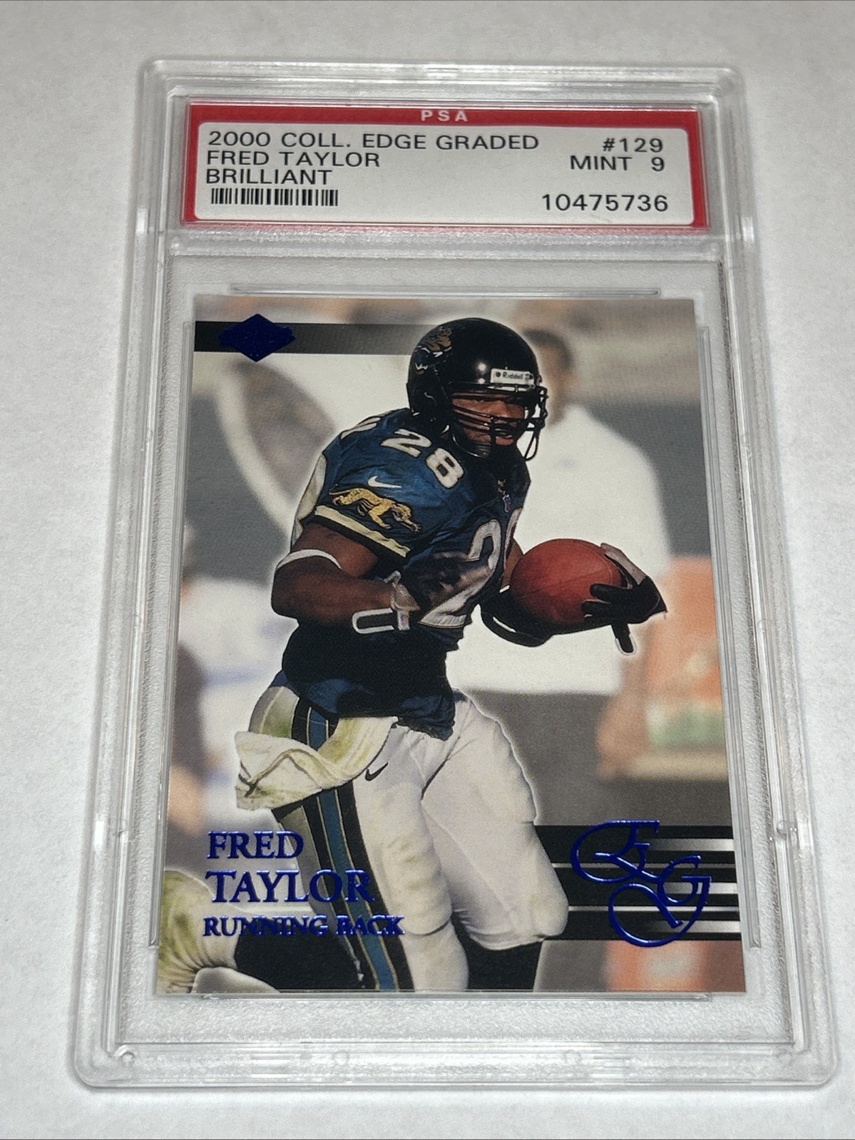 2000 COLLECTORS EDGE GRADED BRILLIANT FRED TAYLOR #129 PSA 9 MINT /500