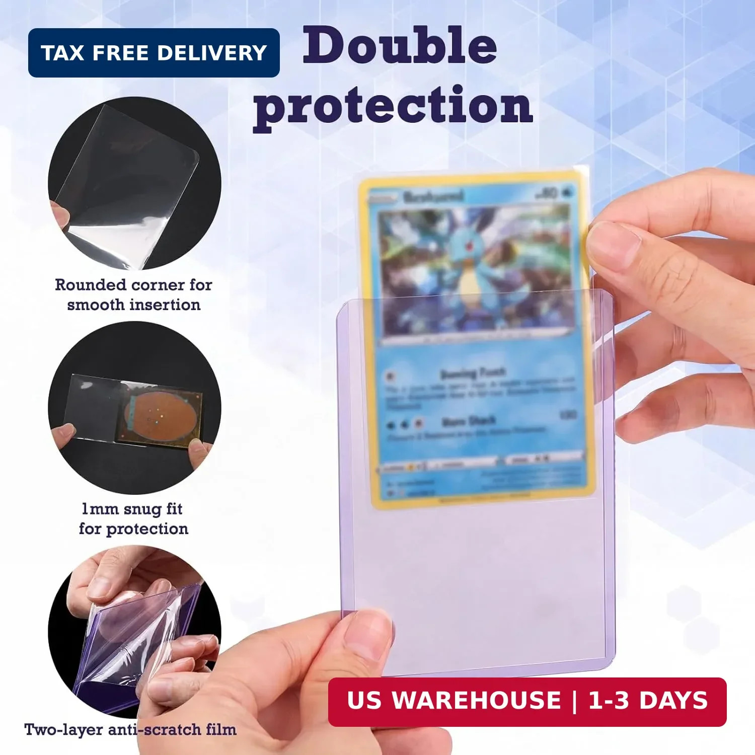 100 Pcs 35PT Toploaders, 3″ x 4″ Hard Card Sleeves (Inner 69x97mm) and 100 Pcs 2