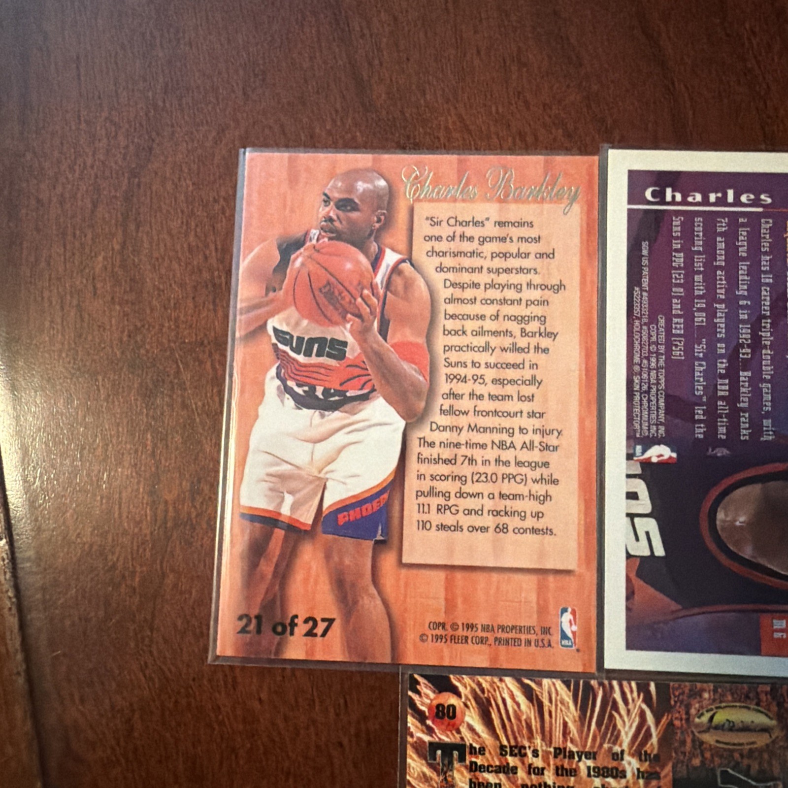 5 Charles Barkley Insert And Base Cards.