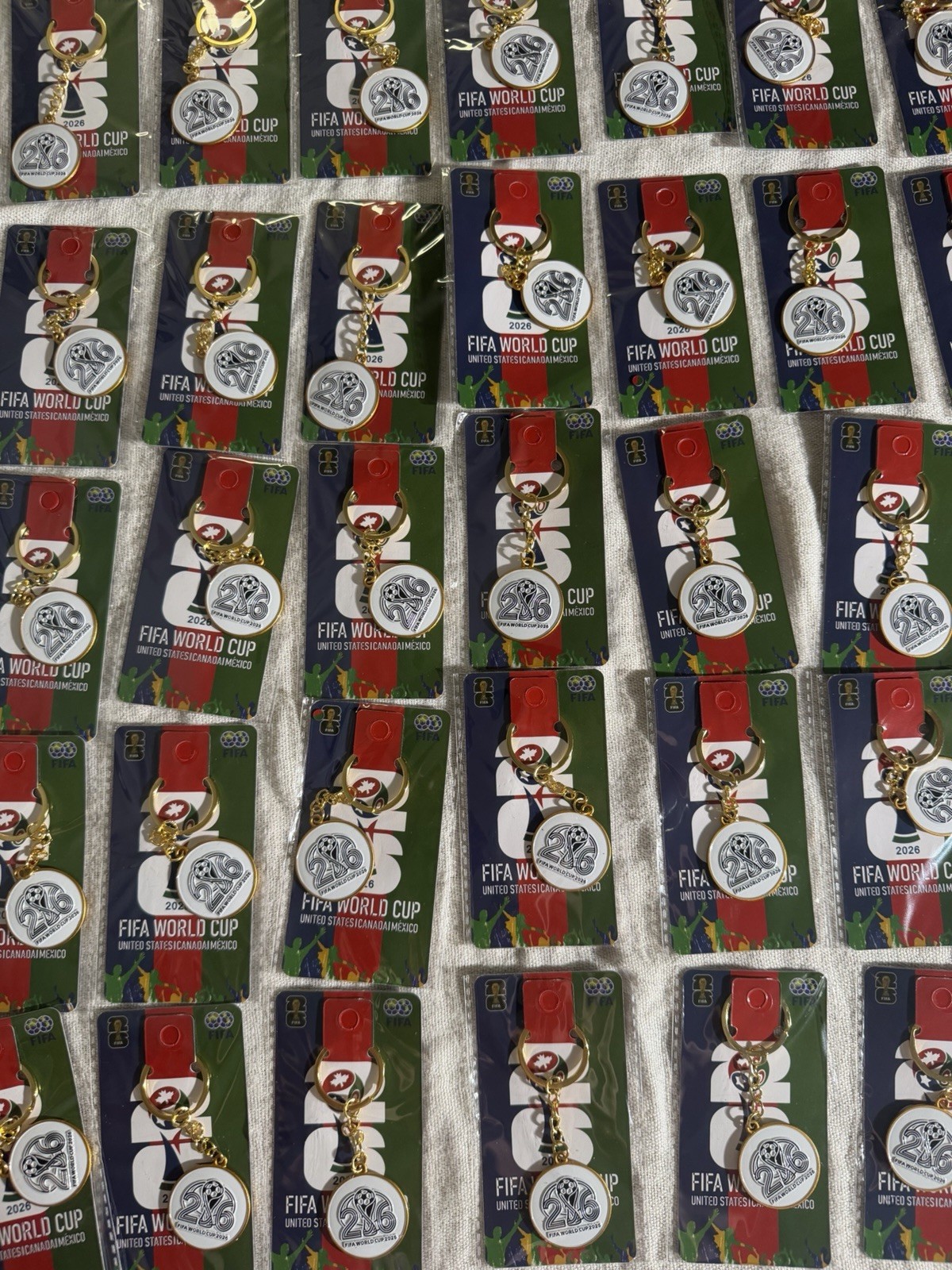 50 PCS 2026 World Cup Keychain FIFA Soccer Key Ring Souvenir Bulk Wholesale