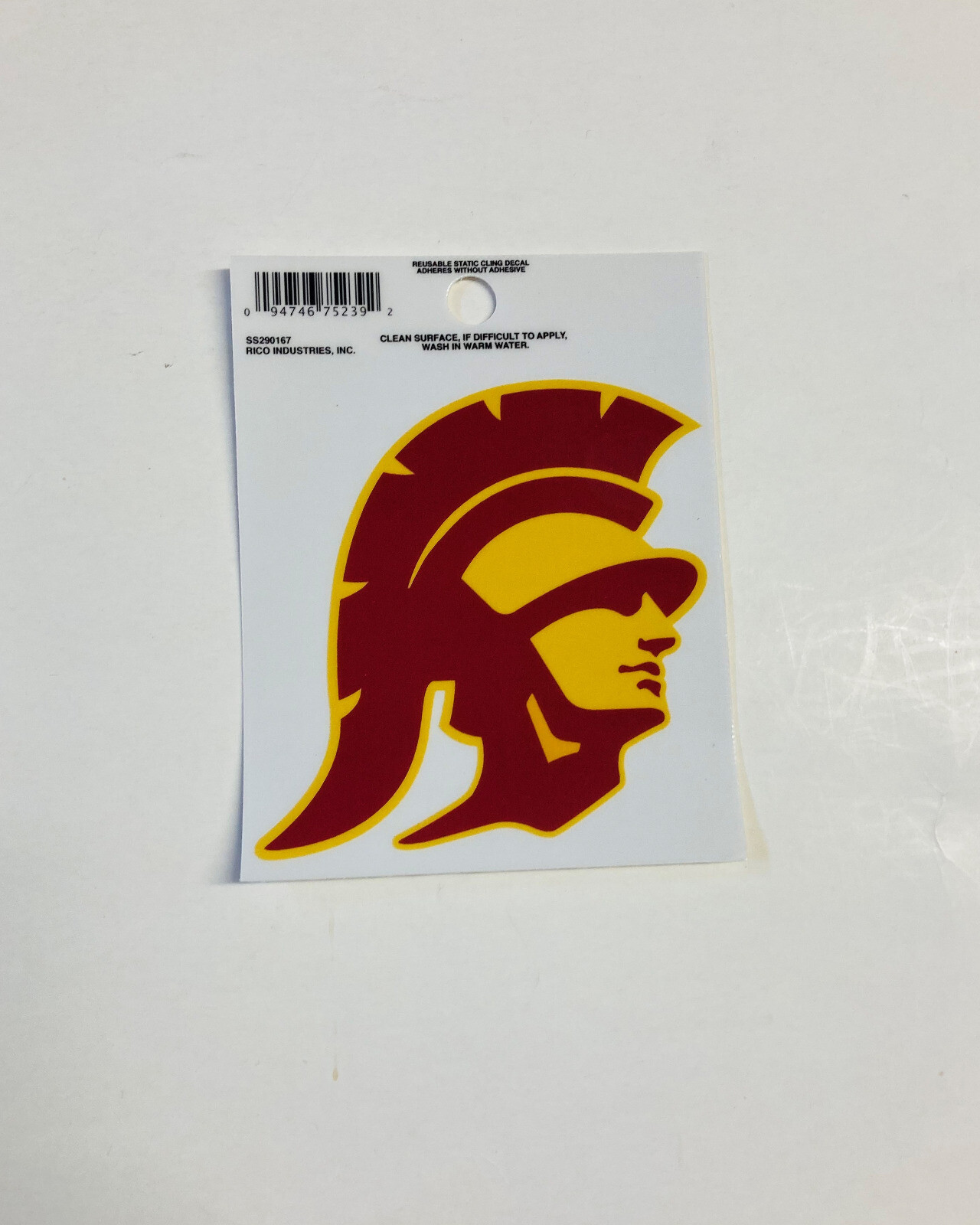 USC Trojans Head Logo Static Cling Sticker NEW!! Window or Car! NCAA 3×4 Inches