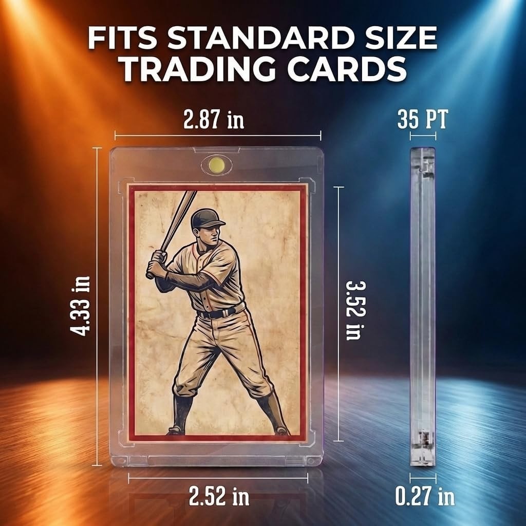Premium Cache 35PT Magnetic Card Holder Case for Sports & Trading Cards