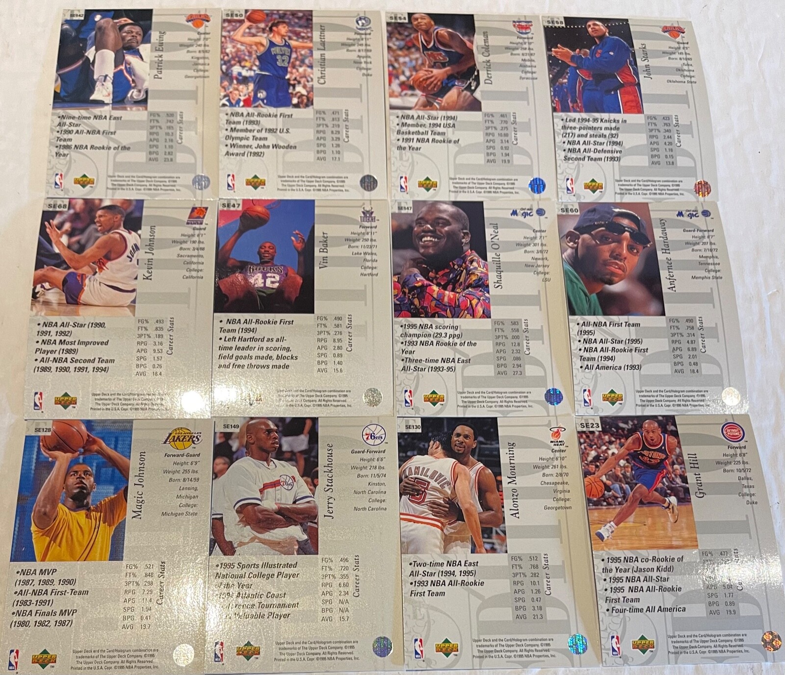 1995-96 Upper Deck Special Edition Inserts NBA Basketball Complete Ur Set, Pik 1