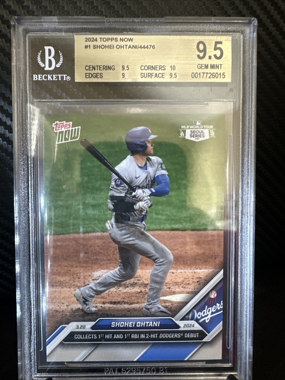 2024 Topps Now Shohei Ohtani #1 Seoul Series BGS 9.5 GEM MINT – Los Angeles