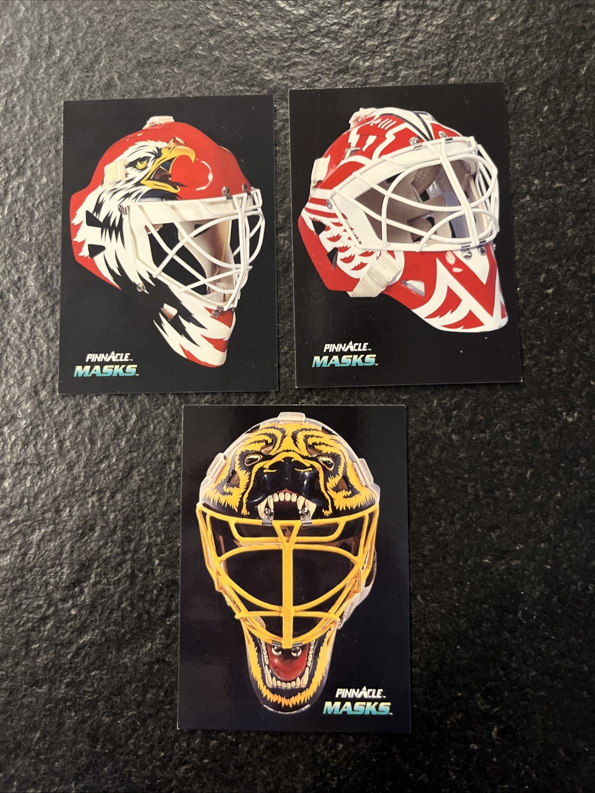 1992-93 PINNACLE MASKS INSERT LOT #265 ED BELFOUR #263 ANDY MOOG #269 CHEVELDAE