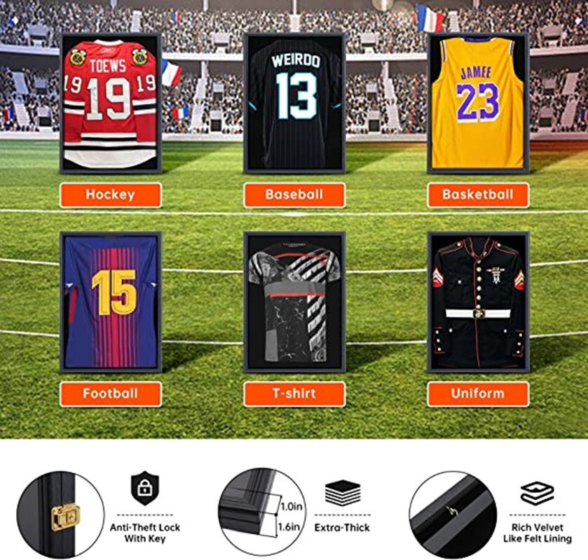 Jersey Frame Display Case, Large Shadow Box, Sports Jersey Display Case