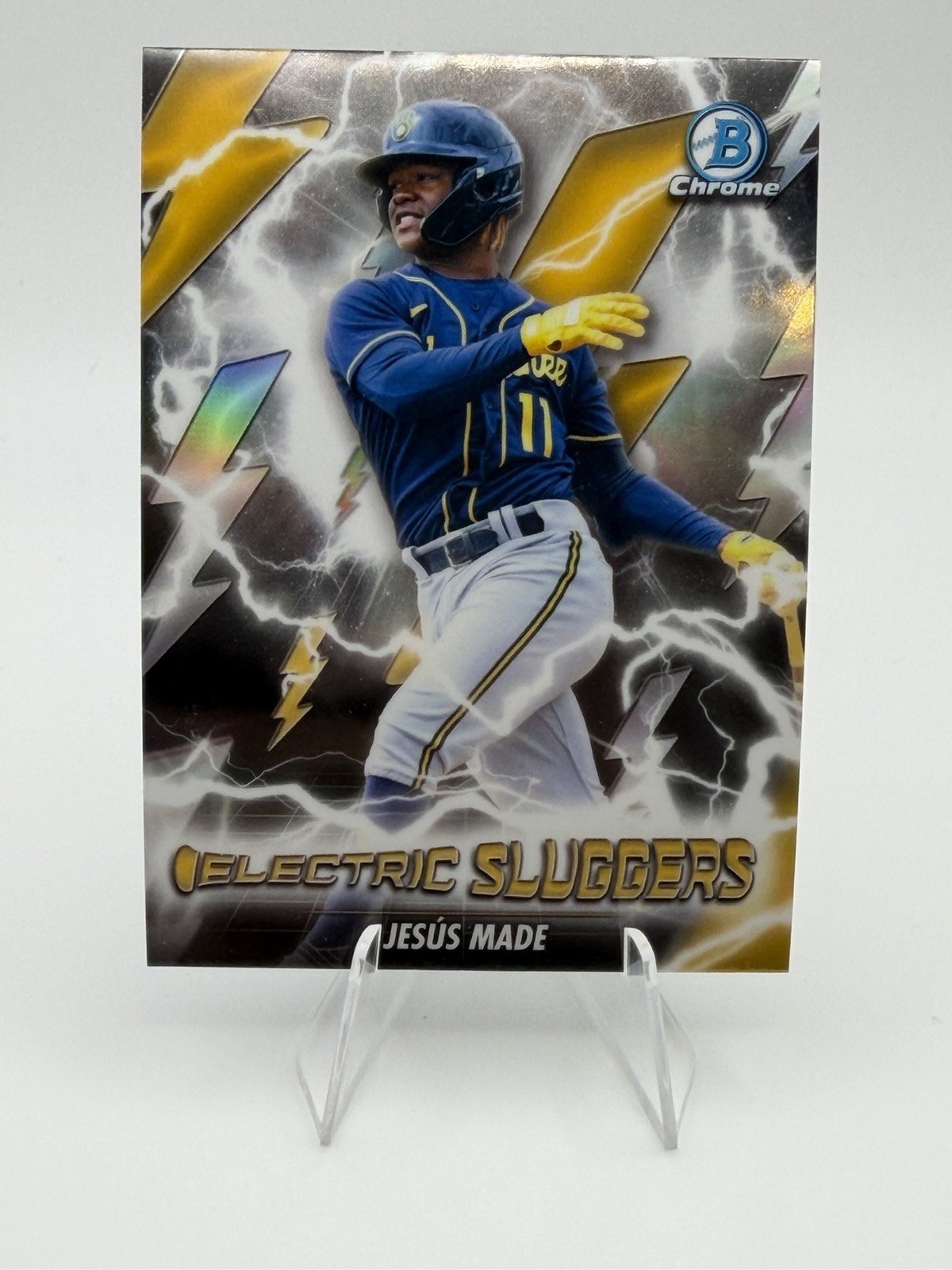 2026 Bowman Jesus Made #ES-20 Electric Sluggers Milwaukee Brewers Chrome Insert