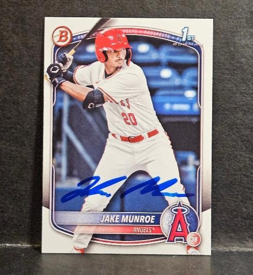 2025 Bowman Draft Jake Munroe 1st Bowman Non-Chrome Auto Signed IP Angels