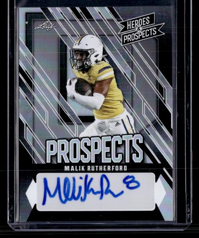 2024 Leaf Heroes & Prospects Malik Rutherford Prospects Autographs Silver SN,AU