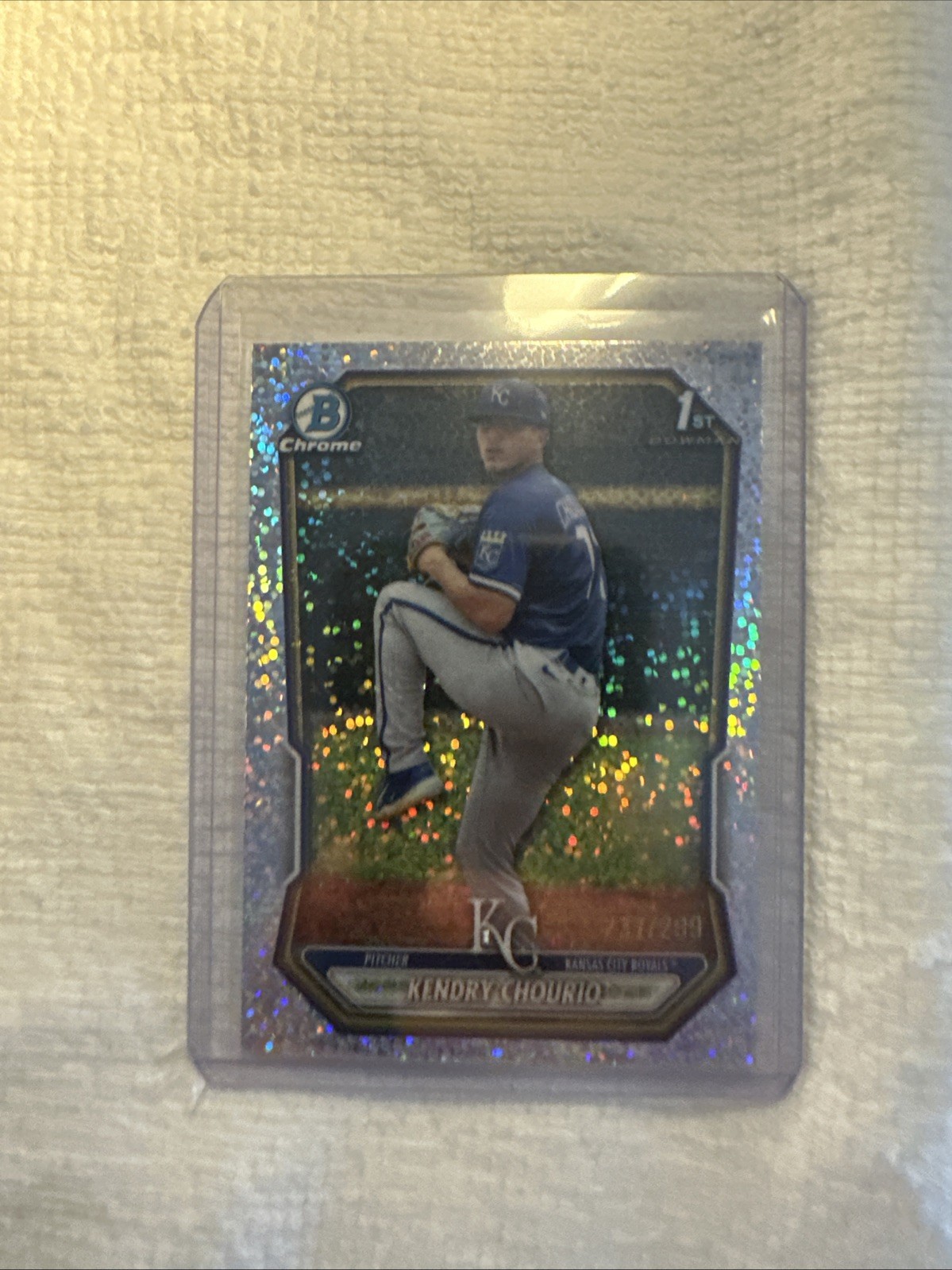 2026 Bowman Kendry Chourio 1st Speckle Refractor /299 Royals #BCP-7