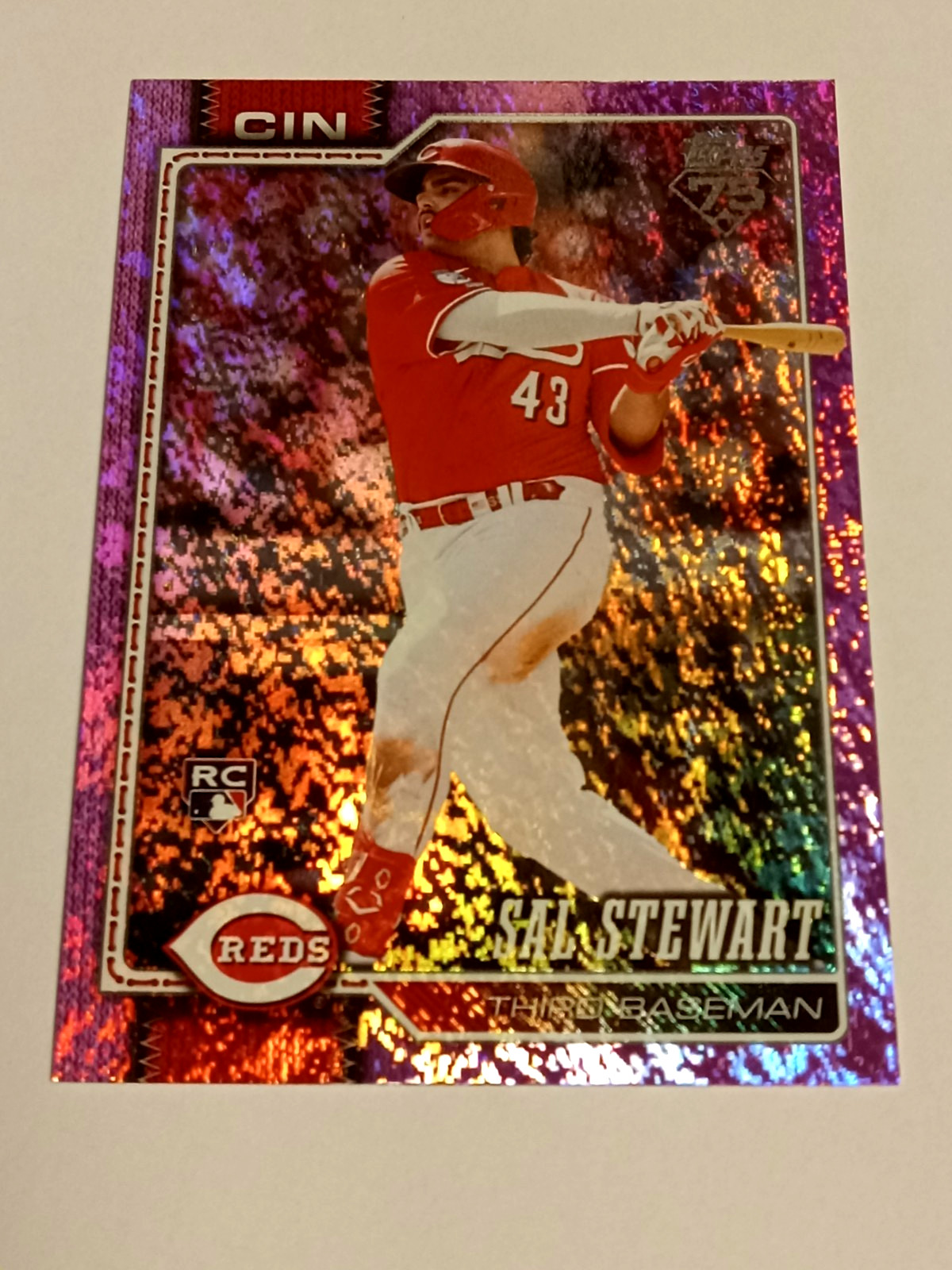 2026 Topps Series 2 Sal Stewart pink holo foil sparkle RC #372 Cincinnati Reds