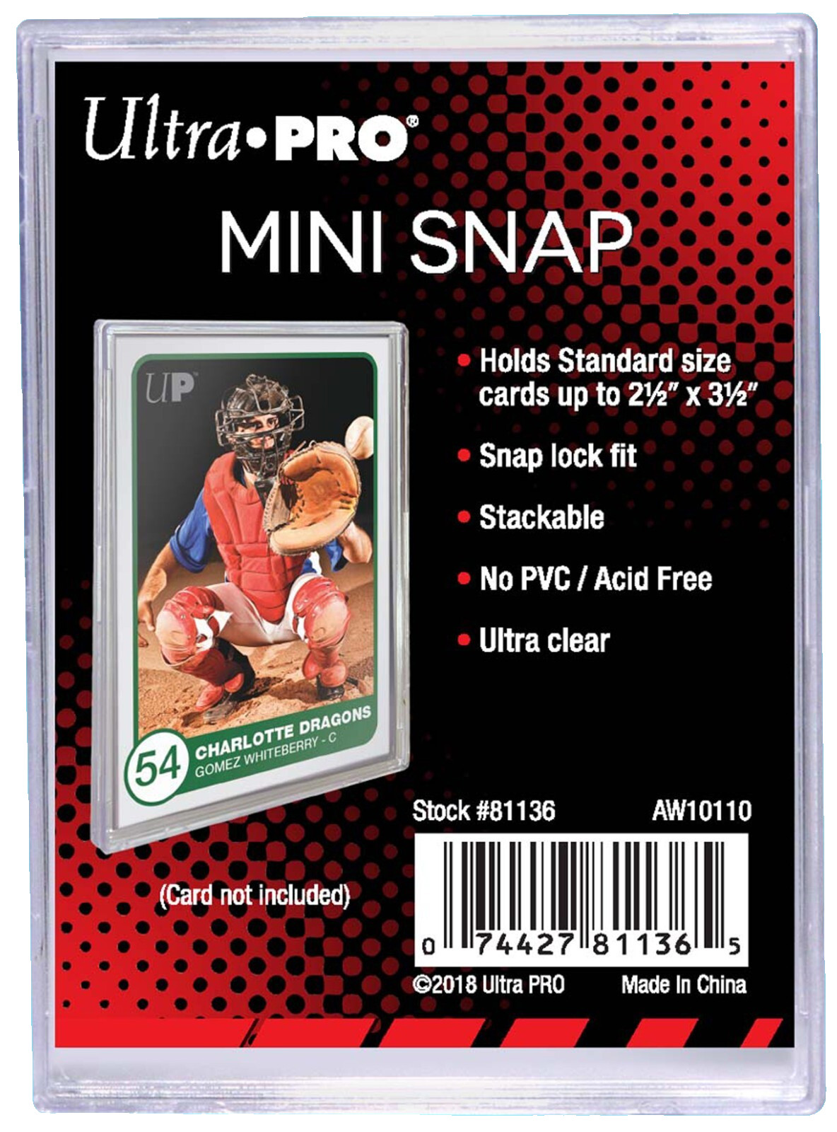 25 Ultra PRO Recessed Mini Snap Standard Size Sports Card Holder Trading Cases
