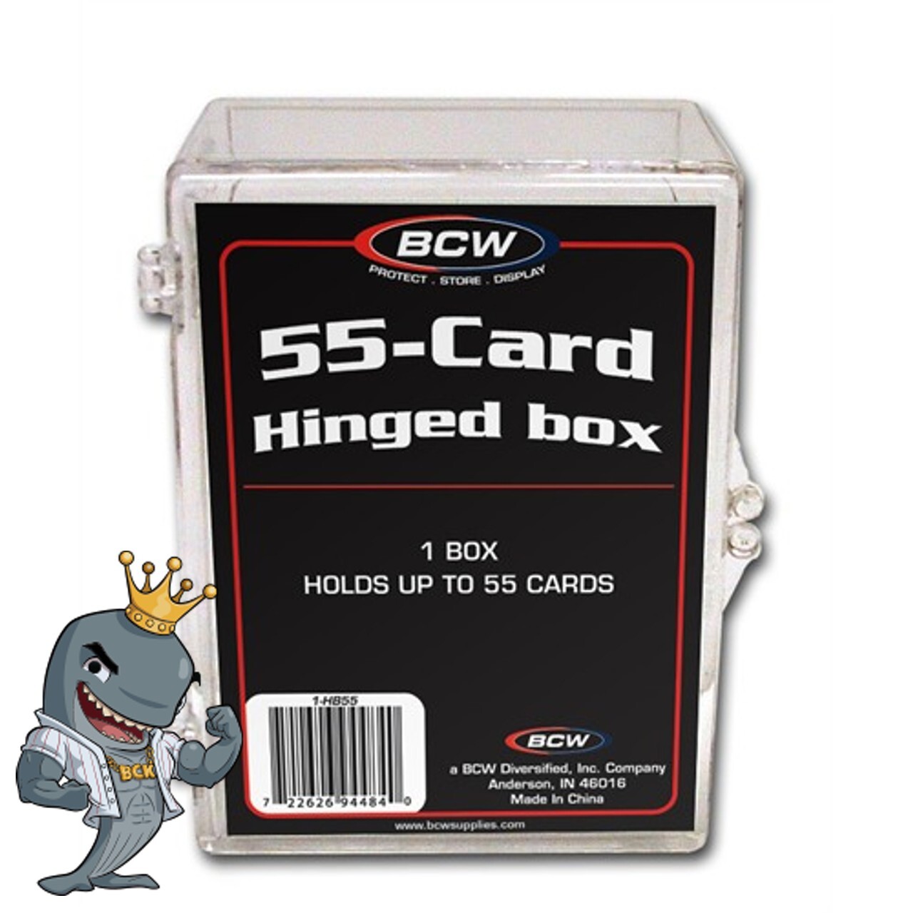 (6 Pack) BCW 55-Card Hinged Plastic Box Holders For Trading Cards/TCG FREE SHIP