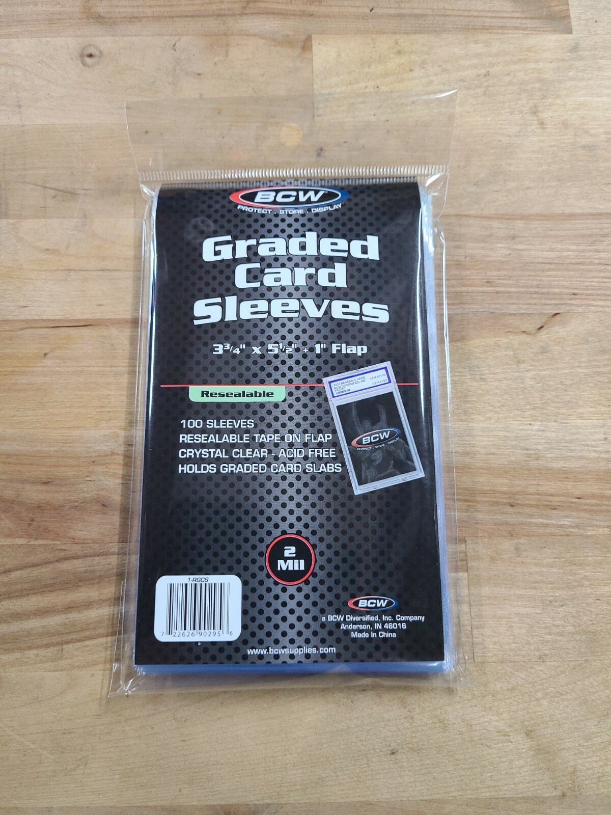 (100) BCW Resealable Graded Card Sleeves w Flap for Ultra Closure Pro Bags