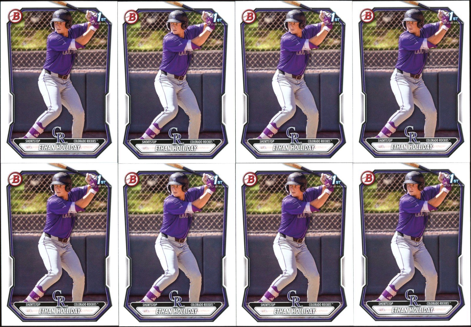 Ethan Holliday 2026 Bowman BP-1 1st – 8 Card Lot