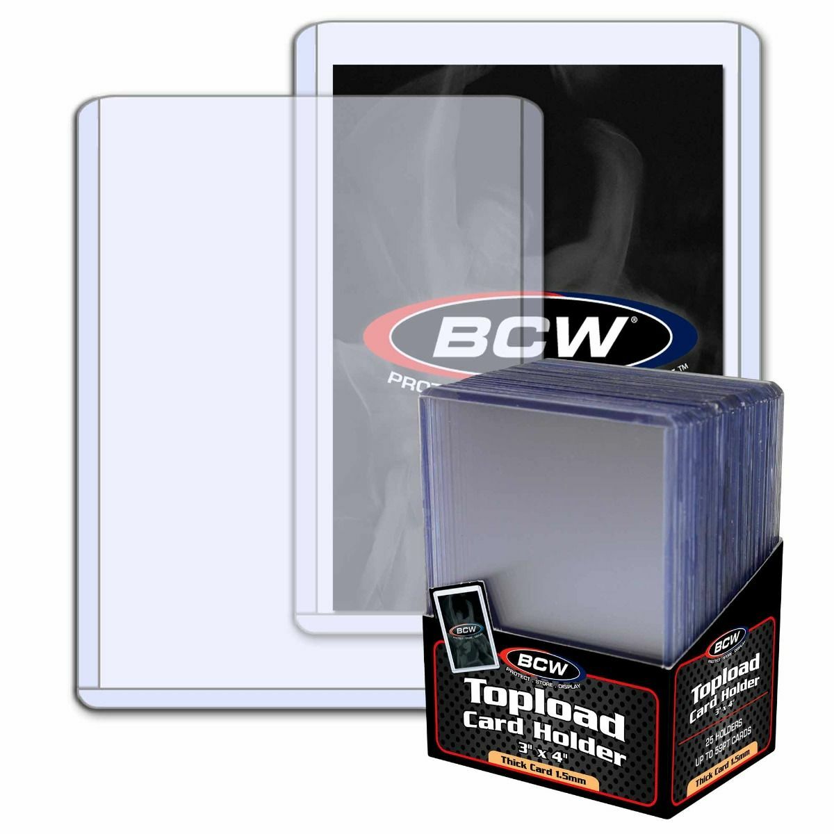 NEW (24 x 25) 600- 3×4 BCW 1.5 mm 59 pt. Toploaders -Sport/Trading/Gaming Card
