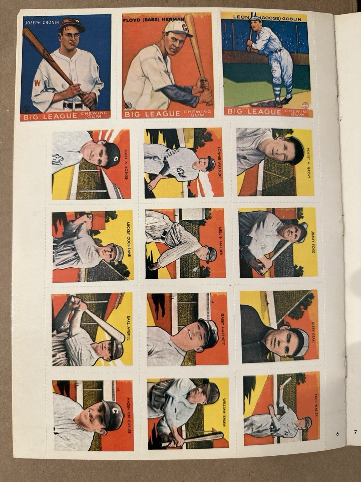 1977 Complete Set Dover Publishing Reprint 98 Baseball Cards, Book 8 Pages