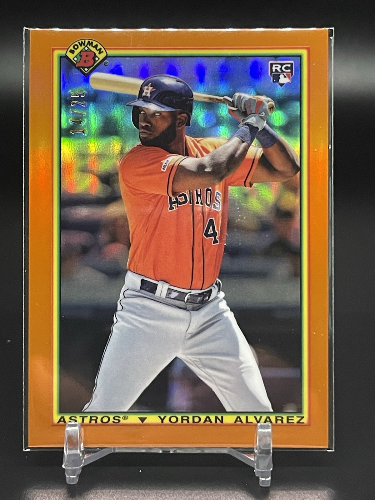 2020 Bowman Chrome Yordan Alvarez 1990 Bowman 90B-YA Orange /25