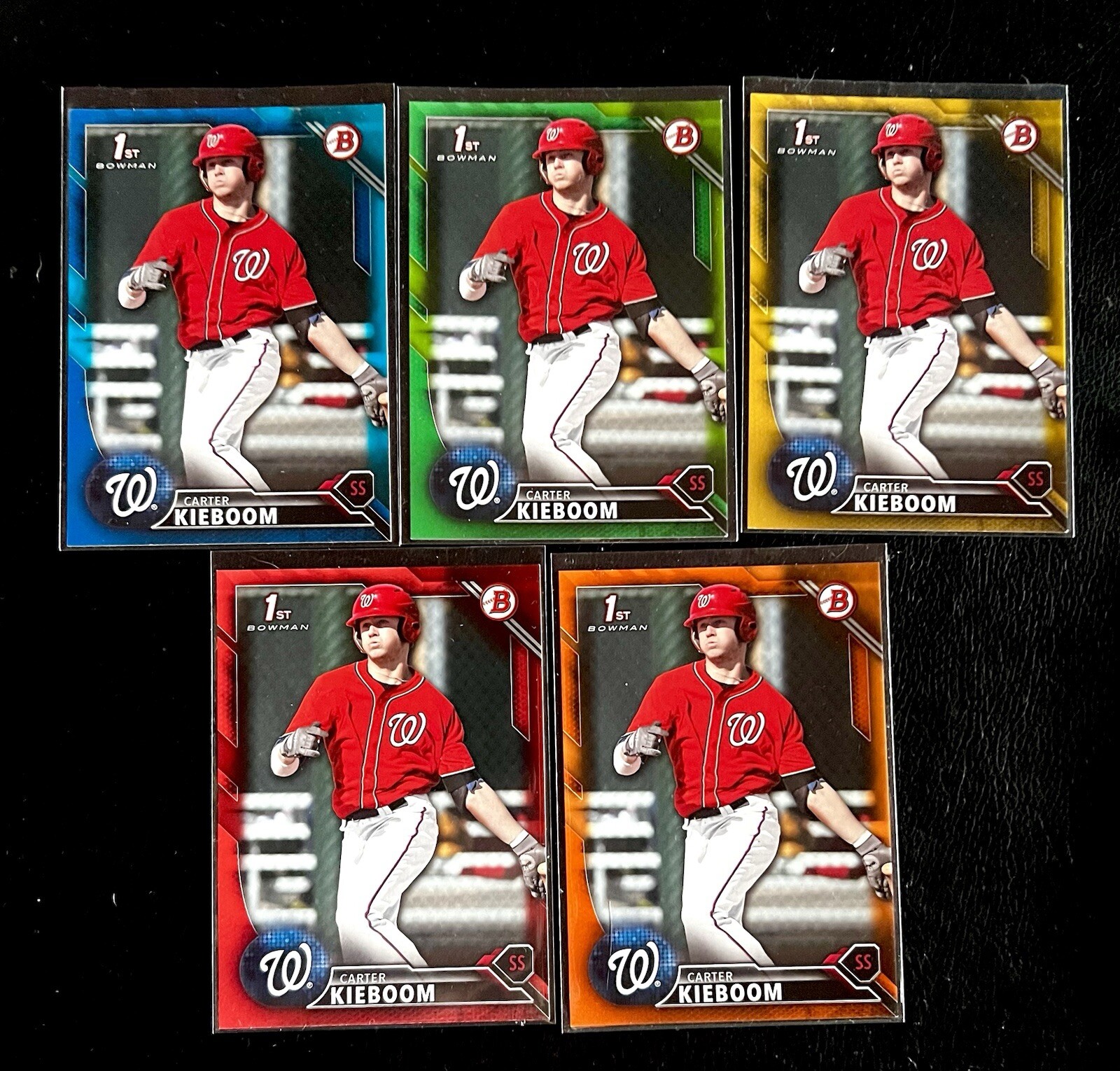 2016 Carter Kieboom Bowman Red Orange Gold Blue Green Rainbow /5 /25 /50 /99