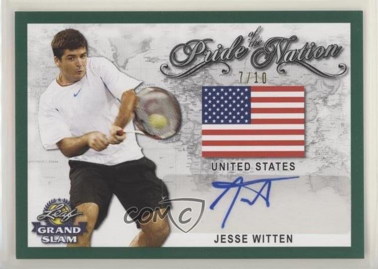 2018 Leaf Grand Slam Pride of the Nation Green 7/10 Jesse Witten Auto 0f3