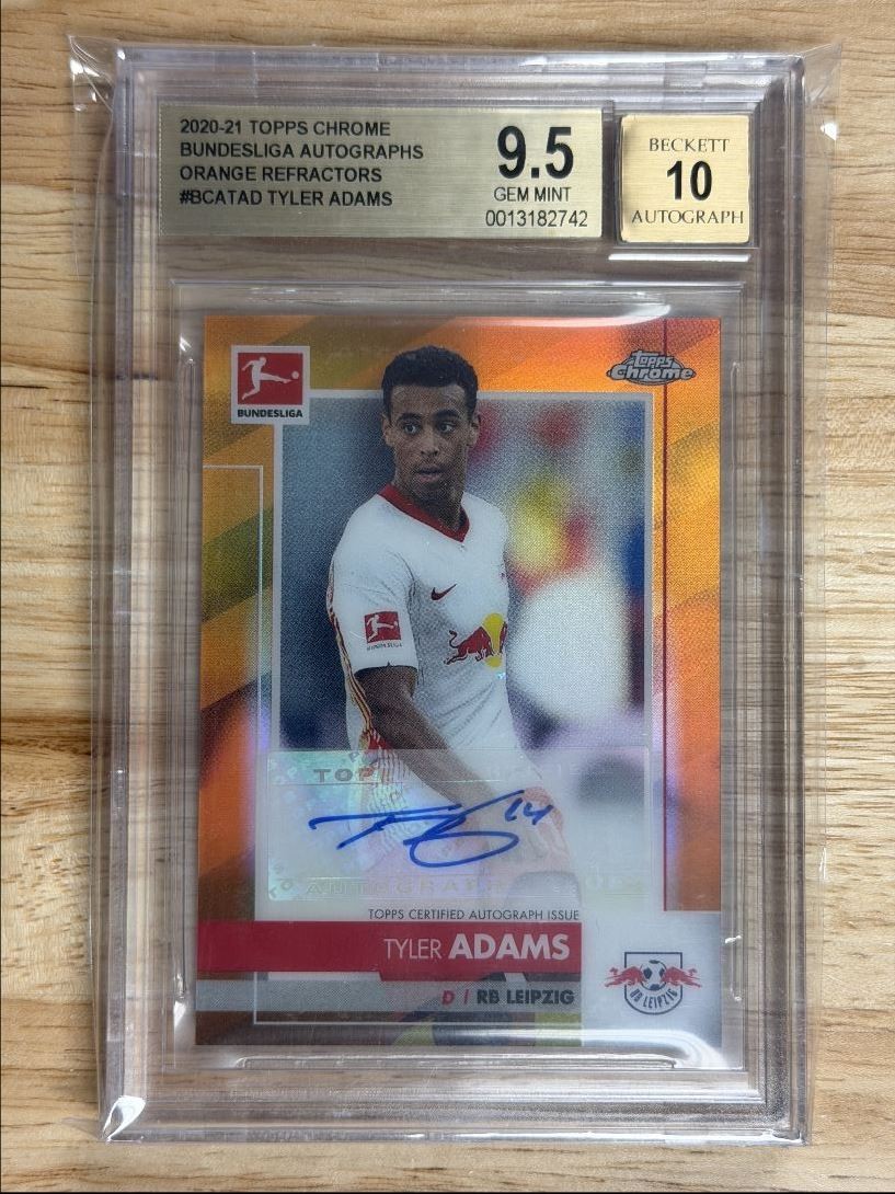 2020 Topps Chrome Bundesliga Autographs Orange Refractor Tyler Adams Auto 13/25