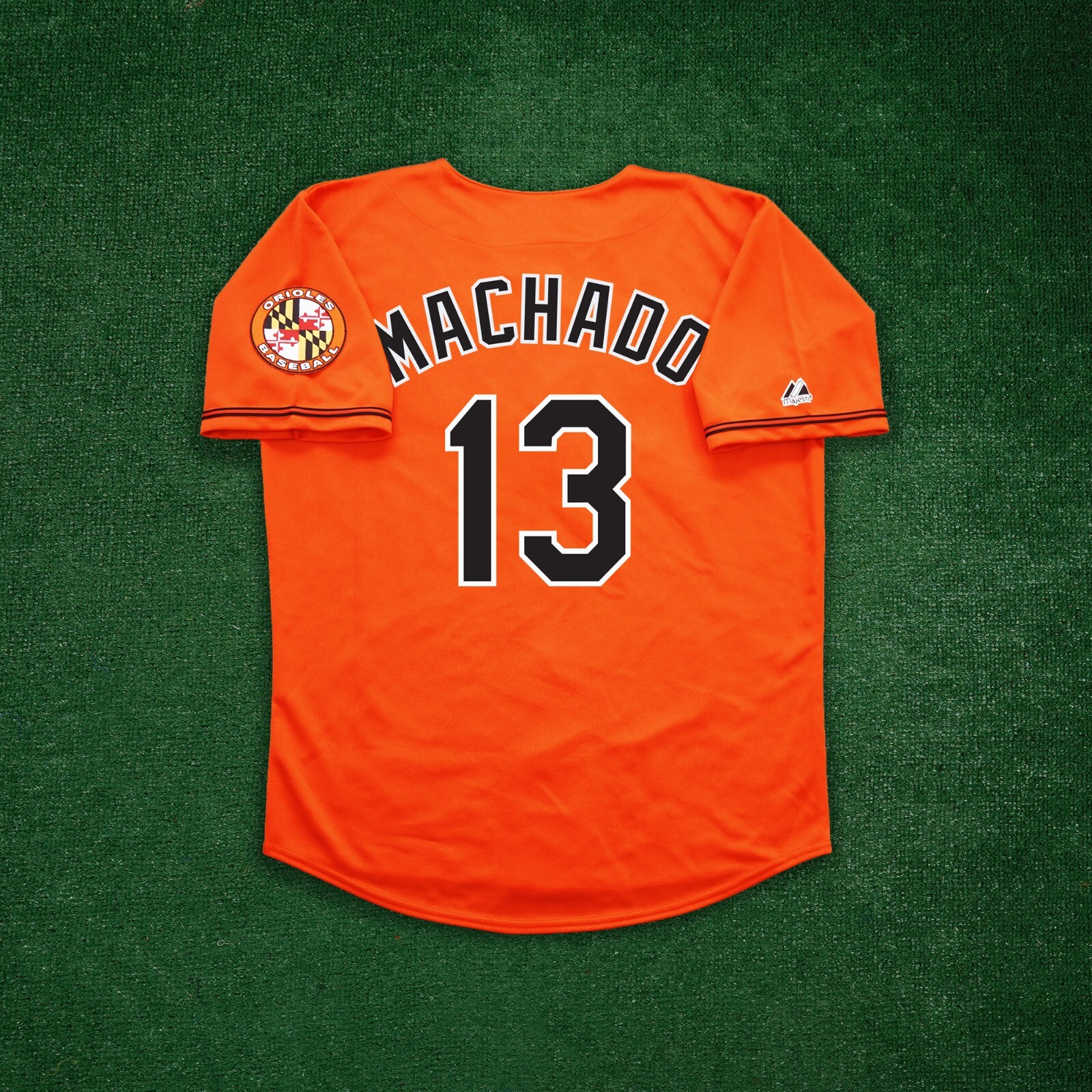 Manny Machado Baltimore Orioles Men’s Alternate Orange Jersey w/ Team Patch