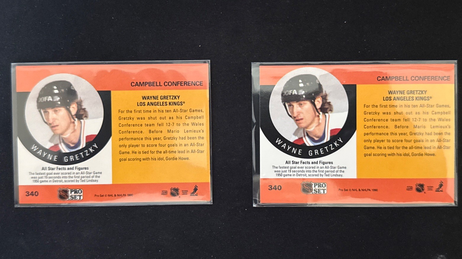 1990-91 Pro Set – Wayne Gretzky #340 – RARE!Printing Error Card (serious buyer)