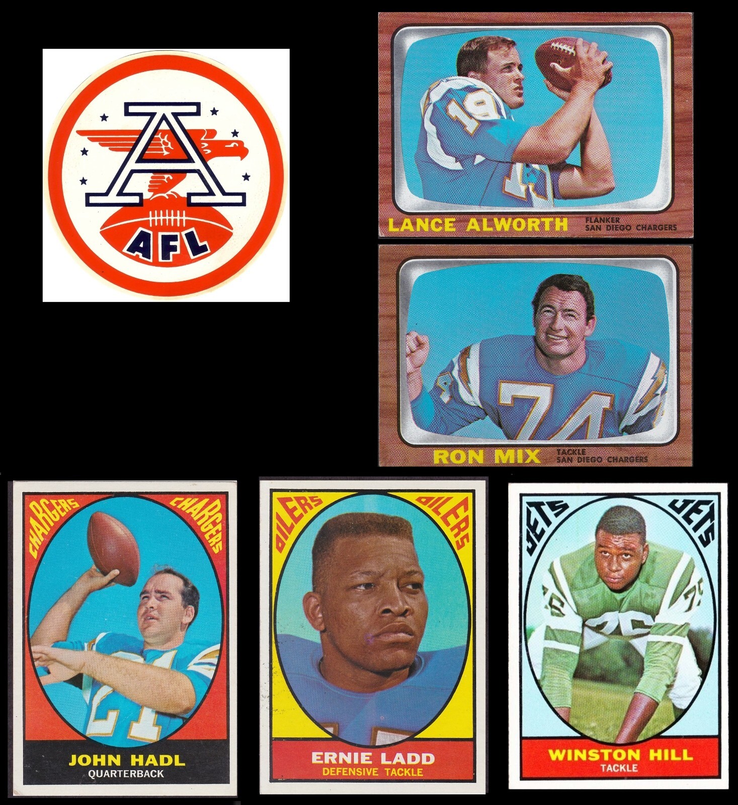 1966 & 1967 AFL Topps single cards.