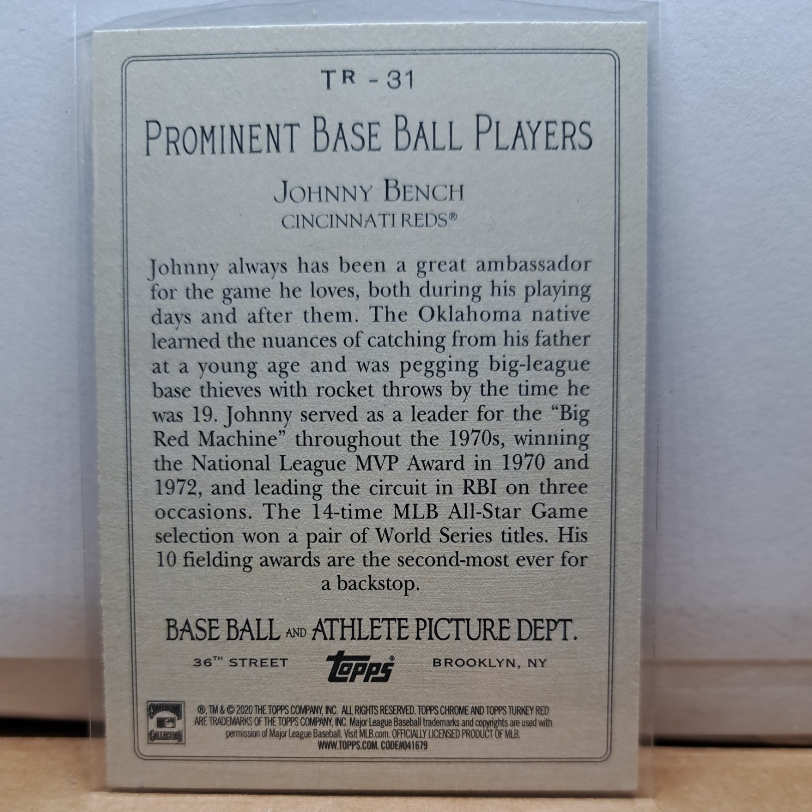 2020 Topps Update Turkey Red TR-31 Johnny Bench Cincinnati Reds HOF QTY