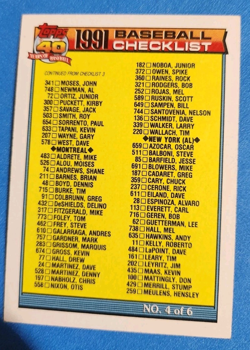 1991 Topps Desert Shield Baseball Cards Complete Your Set U Pick List 401-600