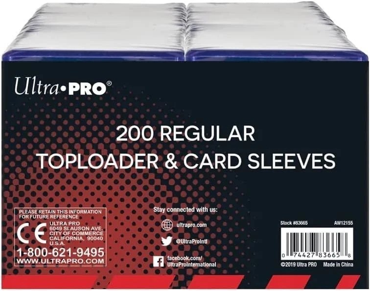 Industry Standard 3″ x 4″ Clear Toploaders – 200 Count Trading Card Sleeves