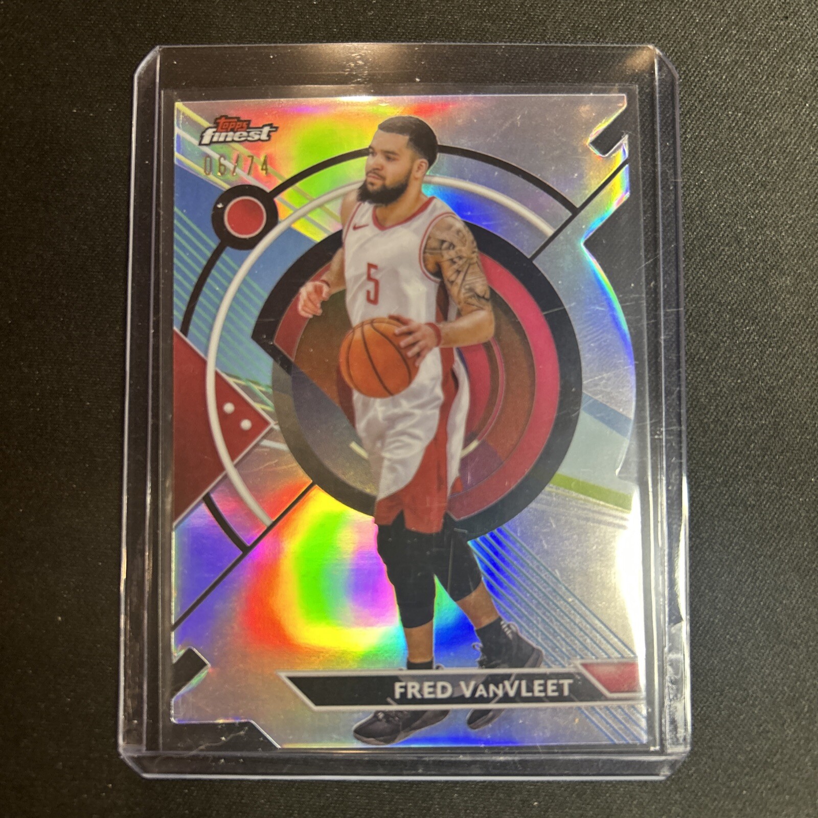 🔥Fred VanFleet 2023-24 Topps Finest Die Cut Refractor #98 Rockets 06/74 *NICE*