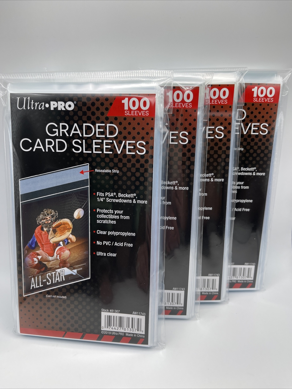 Ultra Pro GRADED Card Sleeves 4 Packs of 100, 400 Total