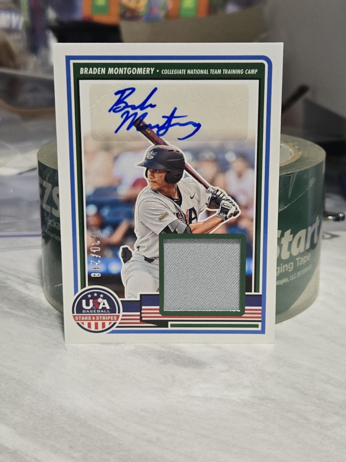 2023 Stars & Stripes Braden Montgomery USA Relic Signed Auto 130/200 White Sox