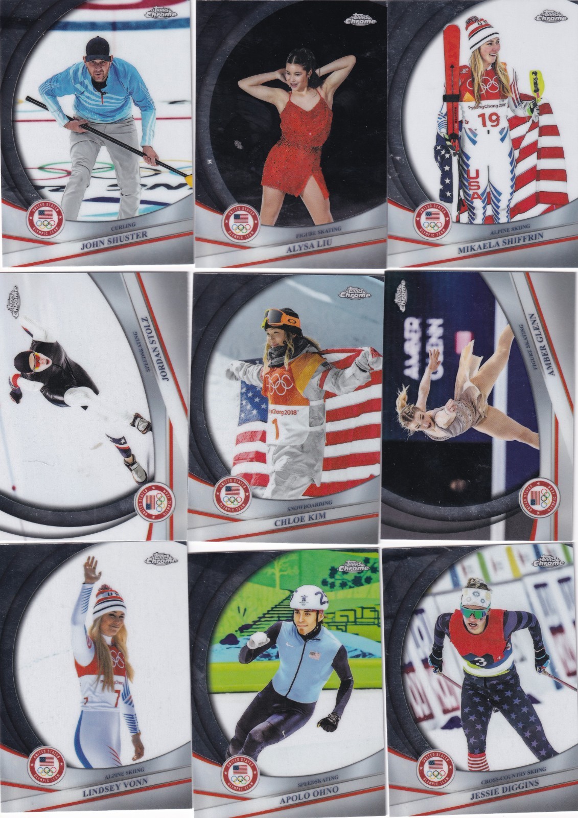 Base 2026 Topps Chrome US USA Winter Olympics Pick Your Card Finish Your Set