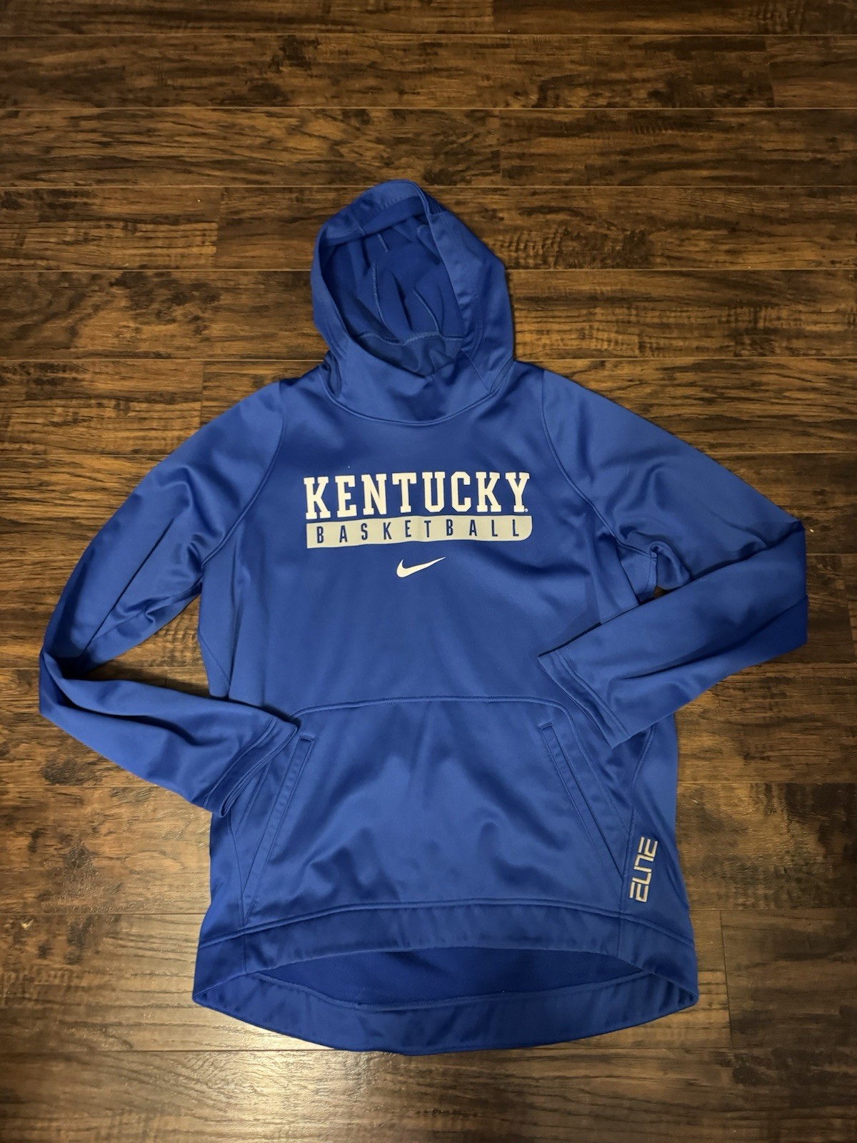 Nike Elite Kentucky Wildcats Hooded Sweatshirt Blue Hoodie NCAA Therma Fit Sz:L