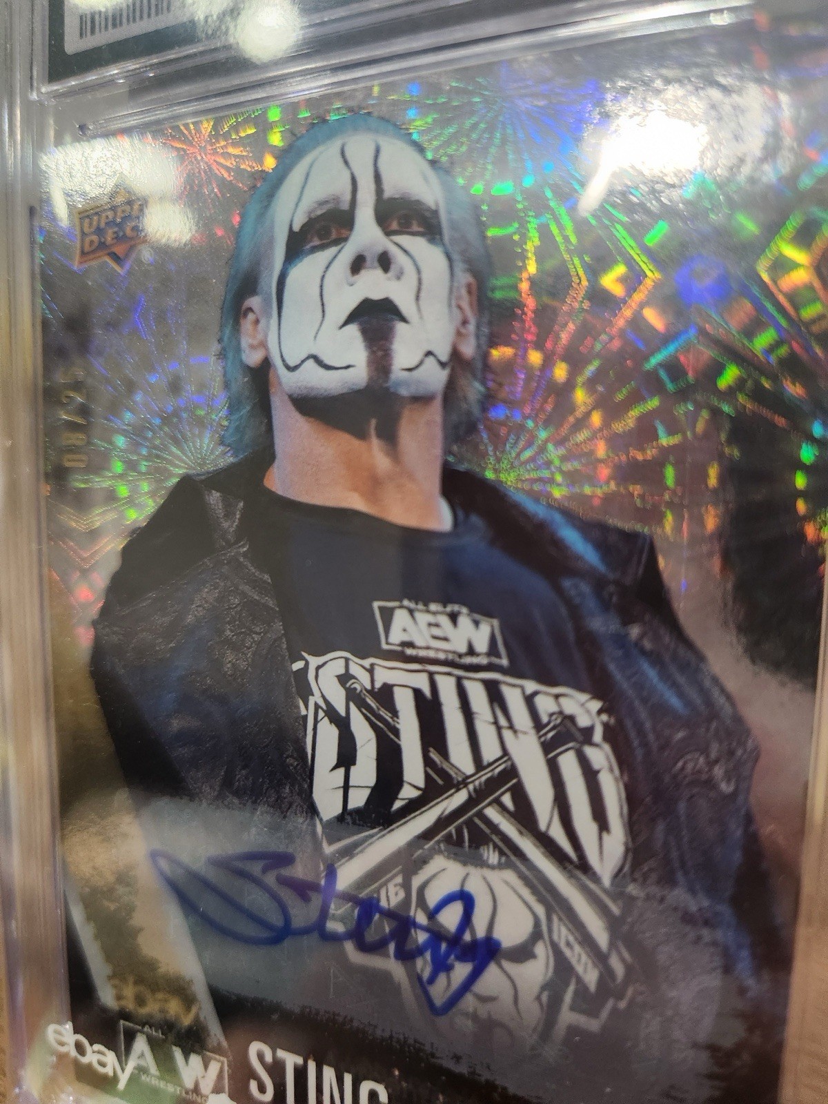 Upper Deck 2021 AEW Autographs Pyro First Edition Auto Sting #77 CGC 10
