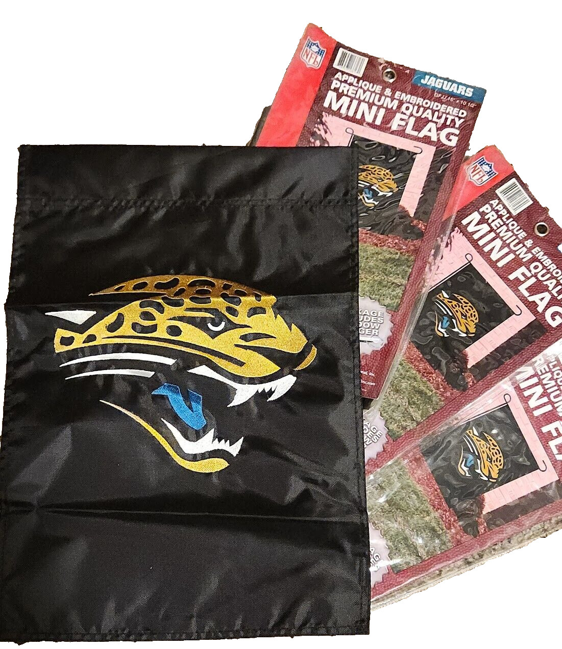 NFL Jacksonville Jaguars Set of 3 Garden Window Flags 15×10.5 Party Animal NIP